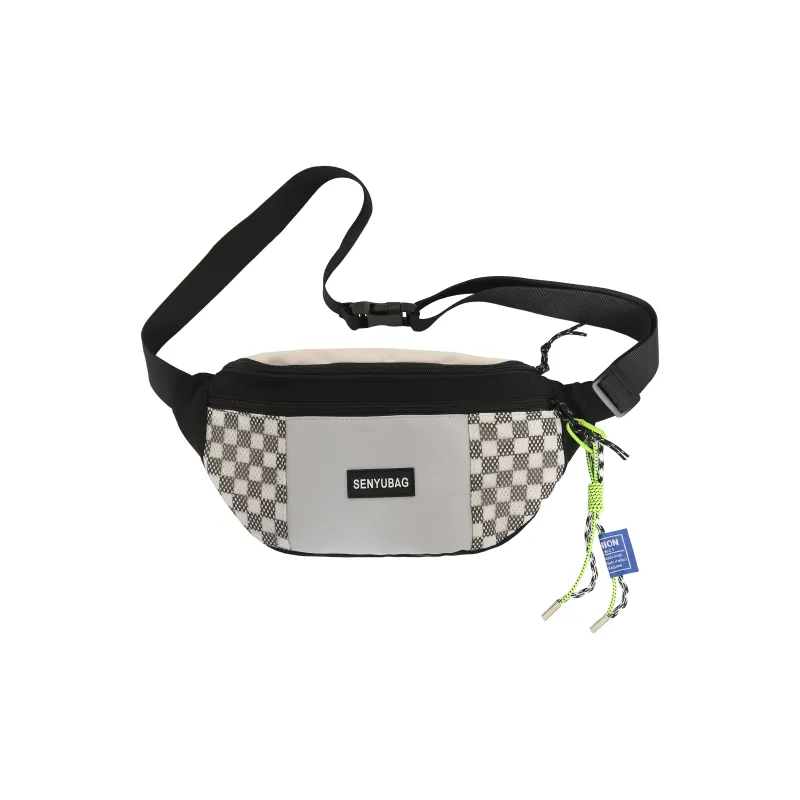 MOK Nylon Crossbody One Shoulder Sling Bags Unisex White/Black/Green/Blue-3
