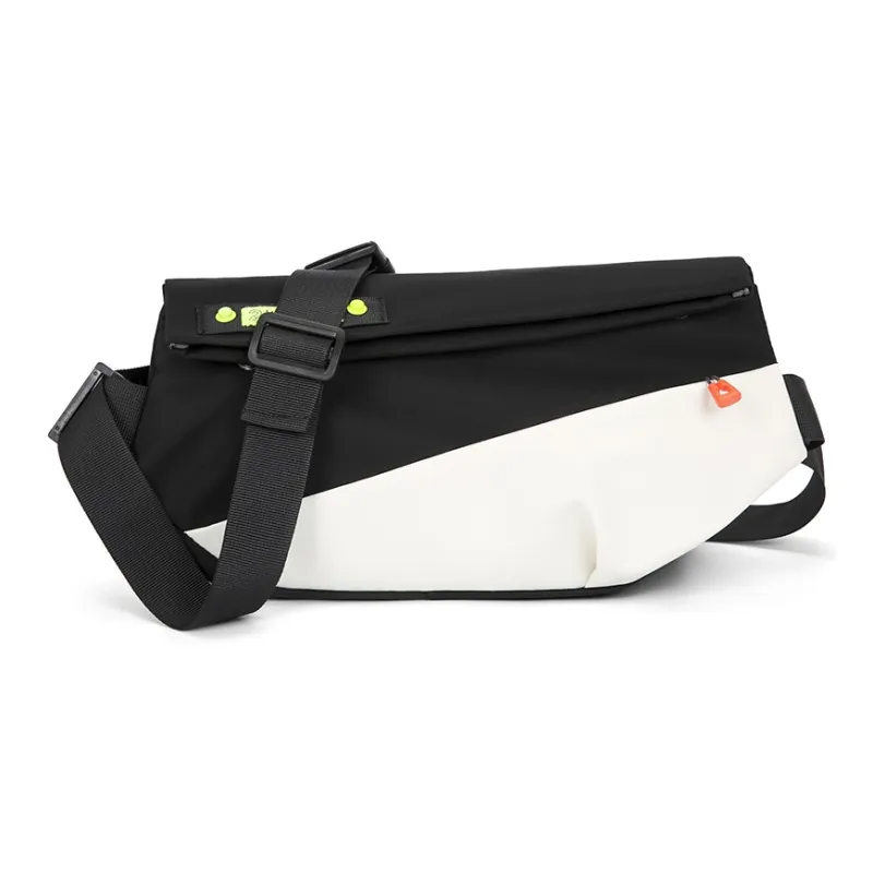MOK Nylon Sling Bag Unisex Pure Black/Black/Green/Blue/Pink-2