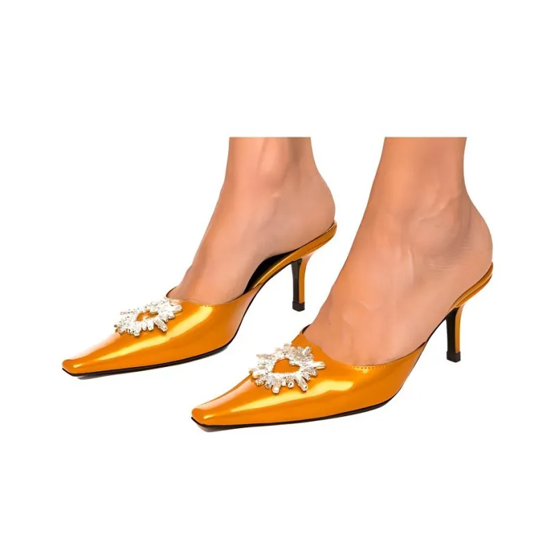 Nina Zarqua Paris Wrap-toe Slippers Women's Yellow-0