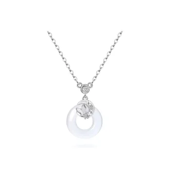 Double Happiness Gift Chalcedony Jade Necklaces Women's