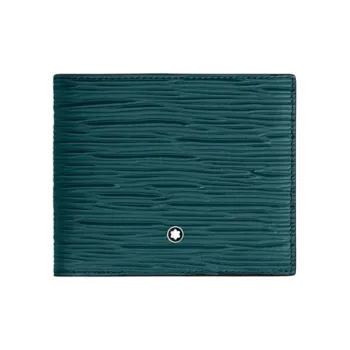 MONTBLANC Grained Cow Leather Wallet Men's Cyprus Blue