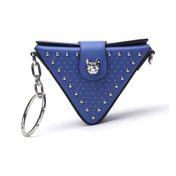 Miguel Vieira Cow Leather Crossbody Handbag Shoulder Bag Regular Women's Blue Black/Red White