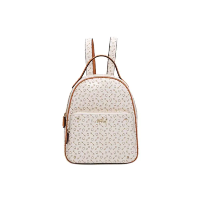 Why Artificial Leather Backpack Medium Size Women's Coffee/Beige/Coffee With Caramel-6