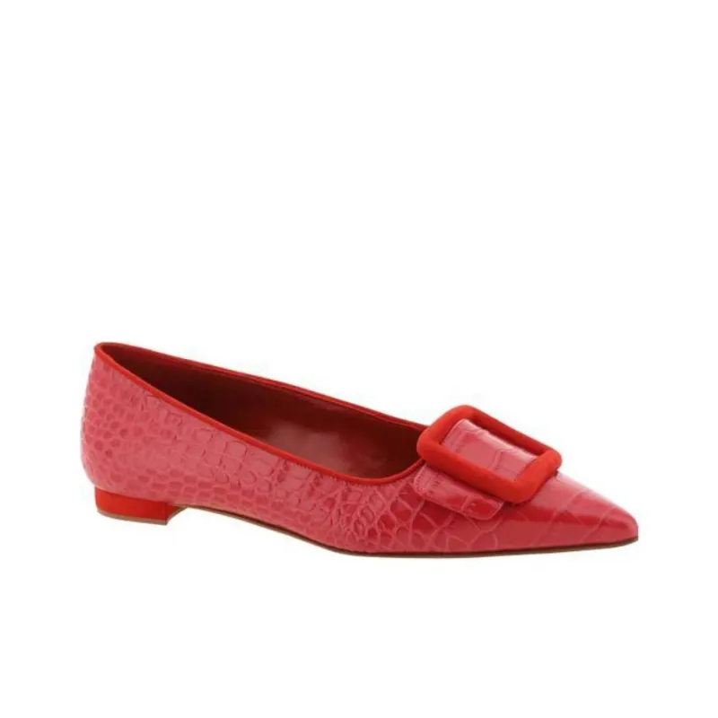 MANOLO BLAHNIK Maysale Casual Single Shoes Women's Red-2
