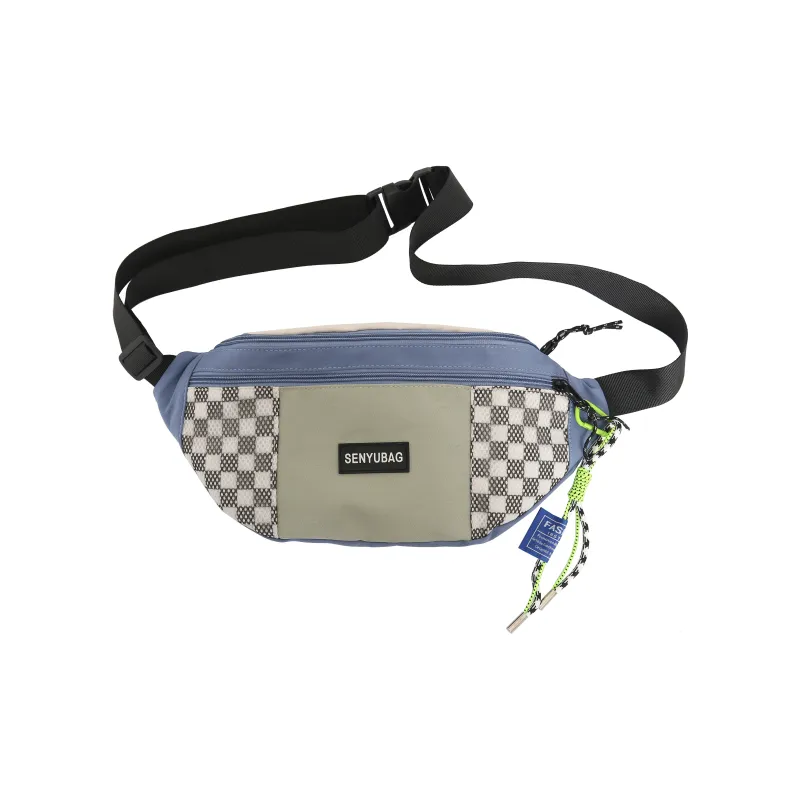 MOK Nylon Crossbody One Shoulder Sling Bags Unisex White/Black/Green/Blue-7