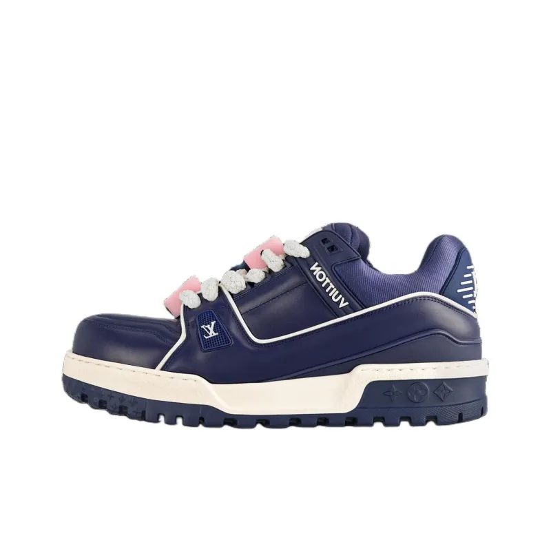 LOUIS VUITTON Trainer Maxi Low Top Casual Shoes Men's Dark Blue-0