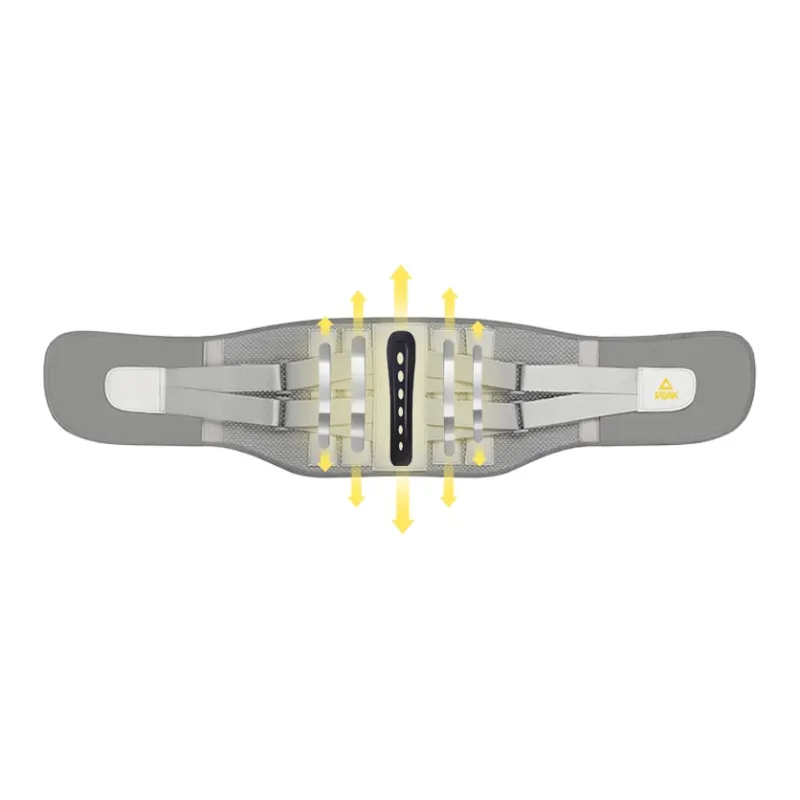 PEAK Back Support Braces Fitness Breathable, Protective, Rehabilitation, Compression Gray Polyester Unisex-4