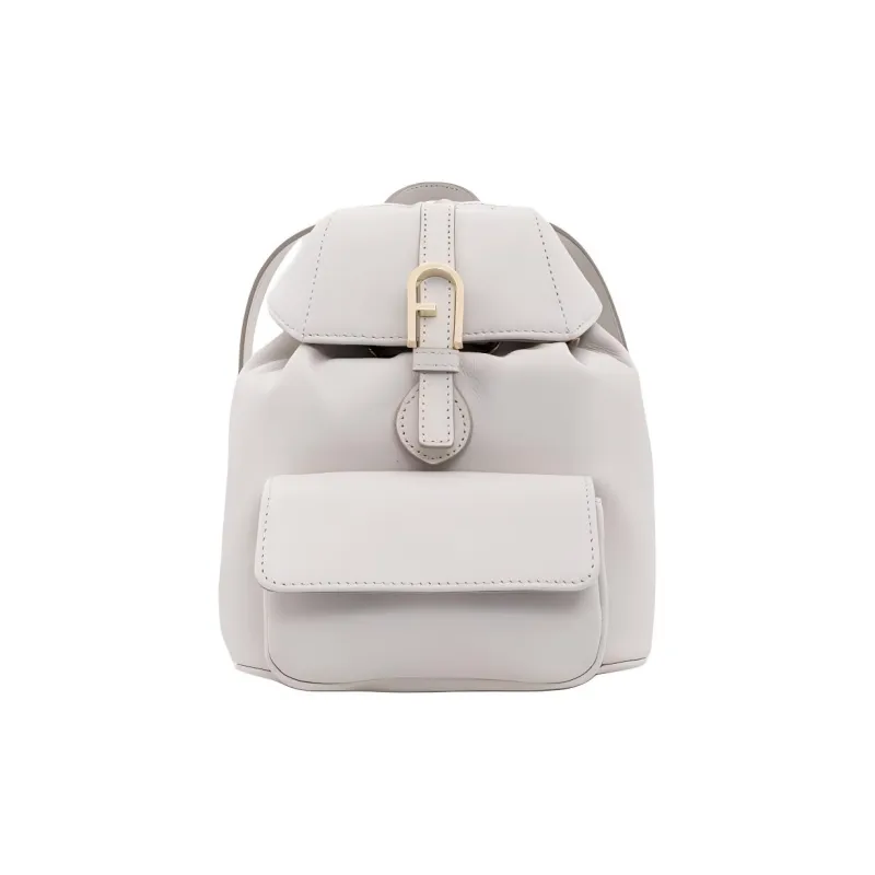 Furla Cow Leather Backpack Mini Women's Cotton Candy White-2