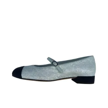 CHANEL Flat Casual Single Shoes Women's Blue Black