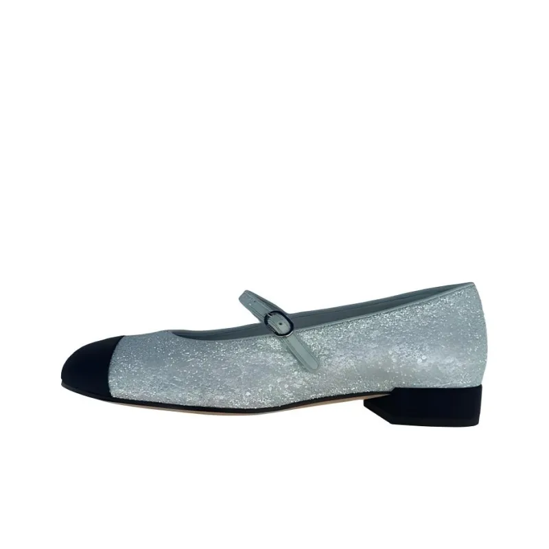 CHANEL Flat Casual Single Shoes Women's Blue Black-0