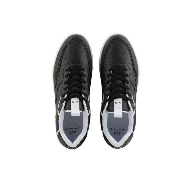 ARMANI EXCHANGEAE Low Top Skateboard Shoes Men's Black White-3