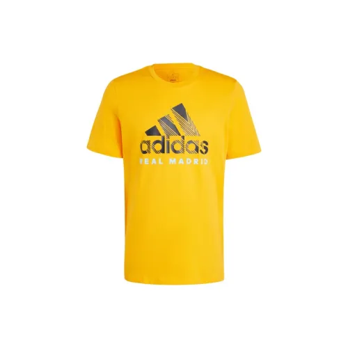 Adidas Real Madrid T-Shirts Men Yellow