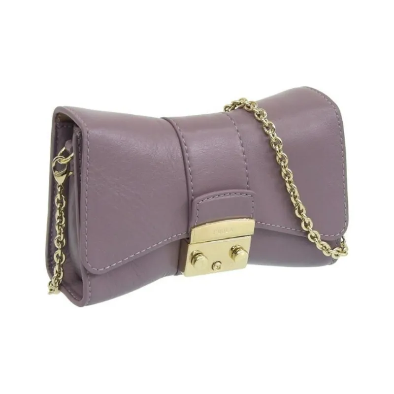 Furla Metropolis Collection Leather Crossbody Bag, Shoulder Bag Women's Purple-2