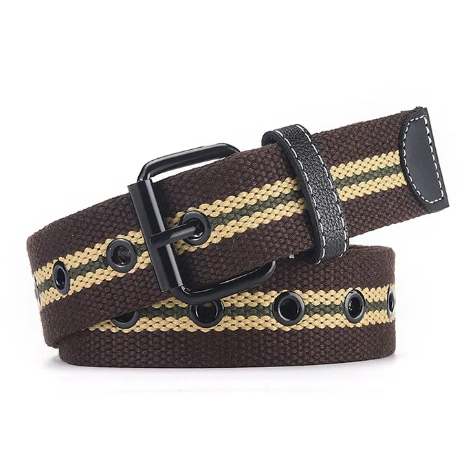 XNKW Woven Canvas Leather Belts Unisex Width: 3.8CM-2
