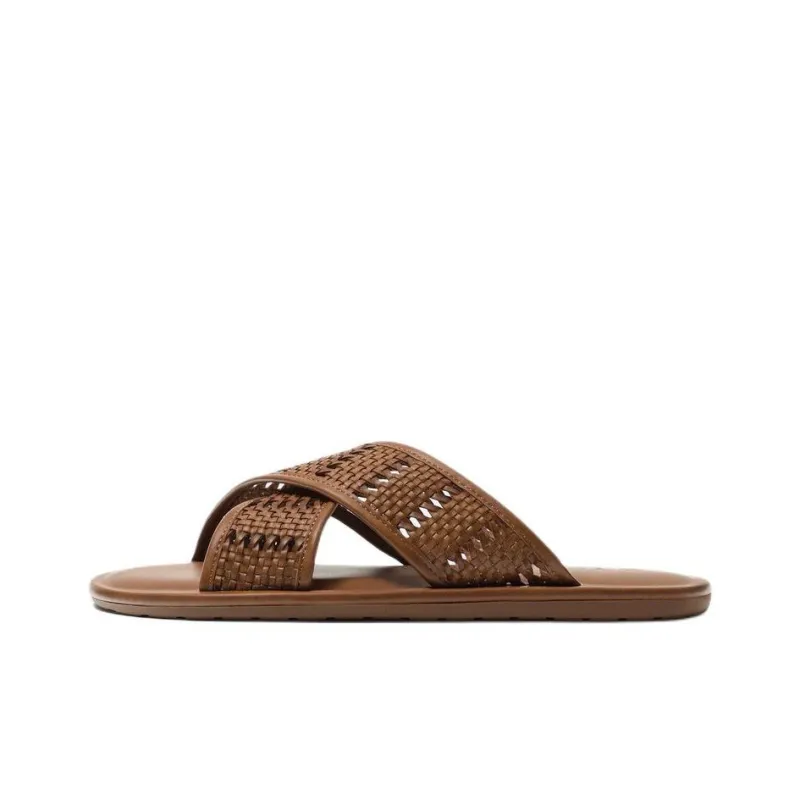 ZARA Abrasion Resistant Slide Slippers Men's Brown-0