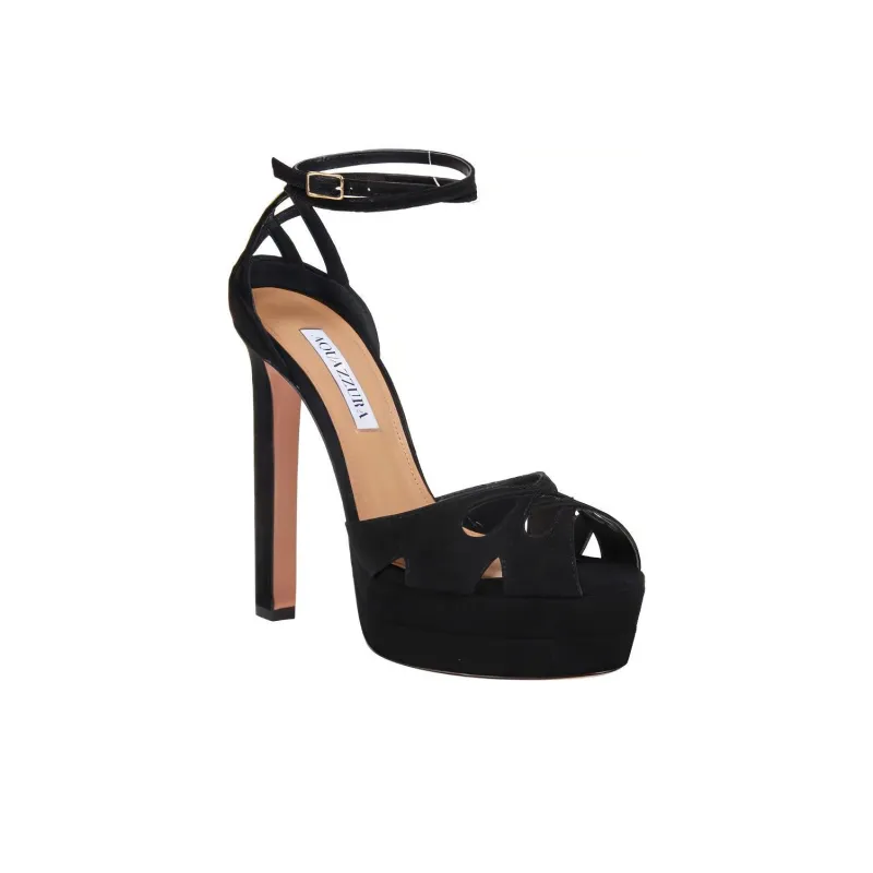 AQUAZZURA 130mm Suede Platform Sandals-2
