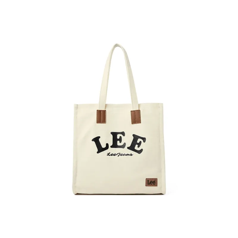 Lee Canvas Tote Bag Shopping Bag Shoulder Bag Portable Canvas Bag Shoulder Bag Unisex Khaki-0