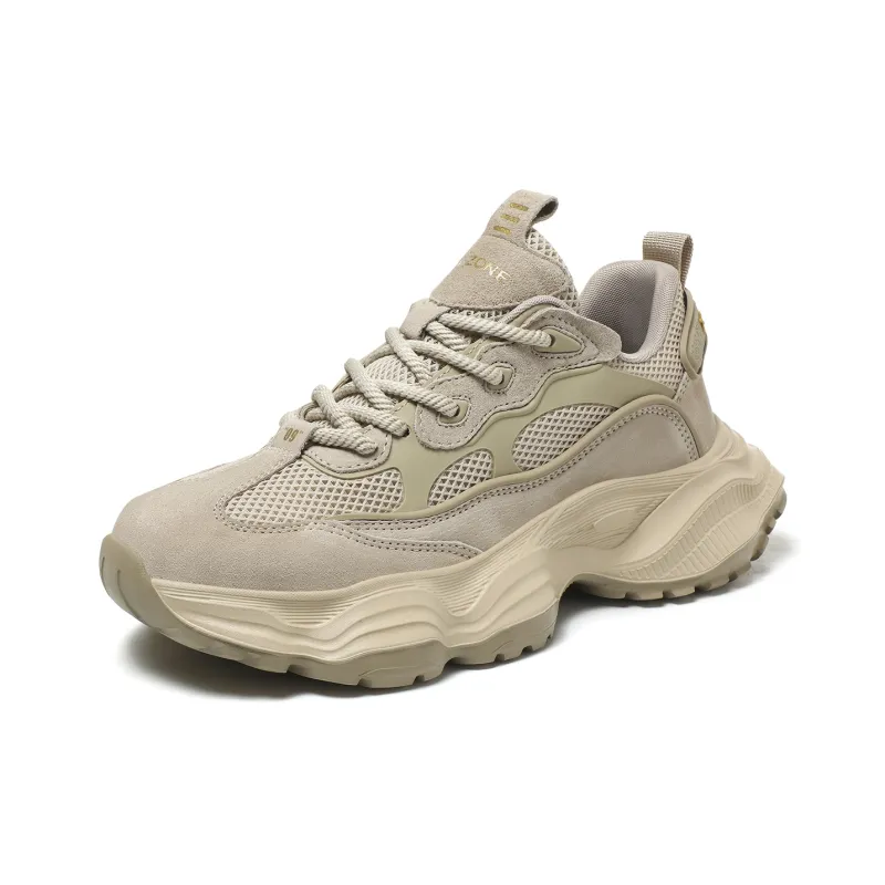 X-ZONE Breathable Impact-Resistant Lightweight Height Increasing Low-Top Chunky Sneakers Men's-1