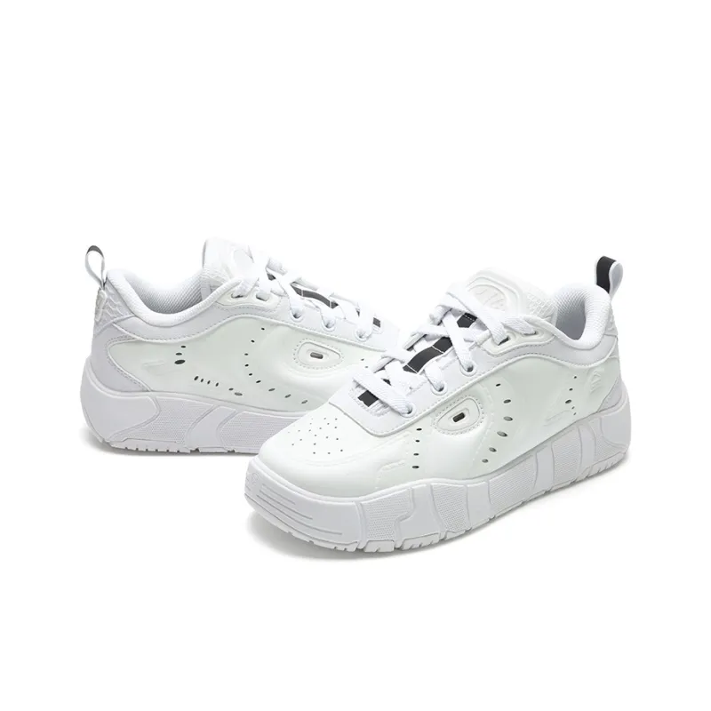 FILA MELT Wear Resistant Low Top Skateboard Shoes Women's White Gray-2