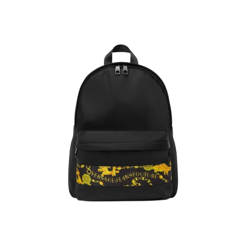 VERSACE JEANS COUTURE Polyester Backpack Men's Black/Banana Yellow-0