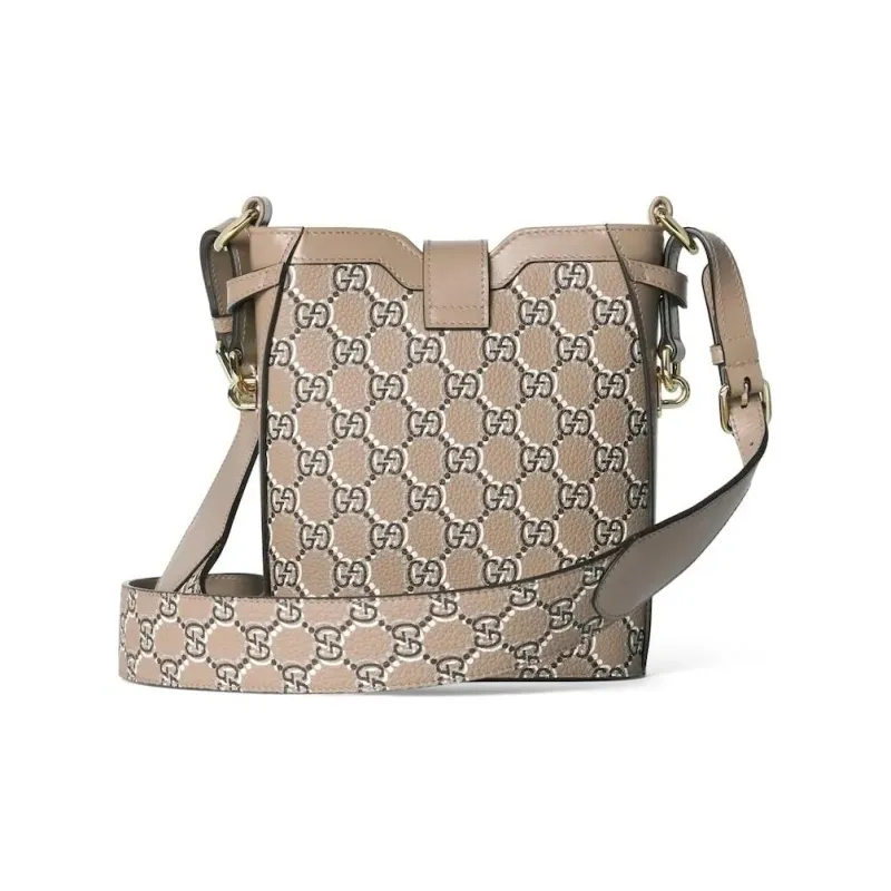 GUCCI Leather Bucket Bags Shoulder Bag Crossbody Bag Mini Women's Taupe-3