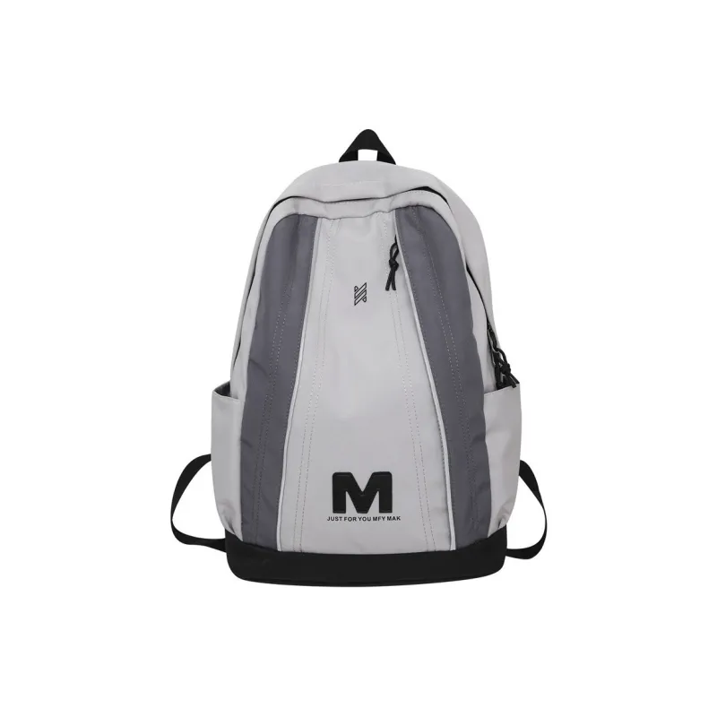 NOMK Nylon Backpack Unisex Black/Gray/White/Pink-4