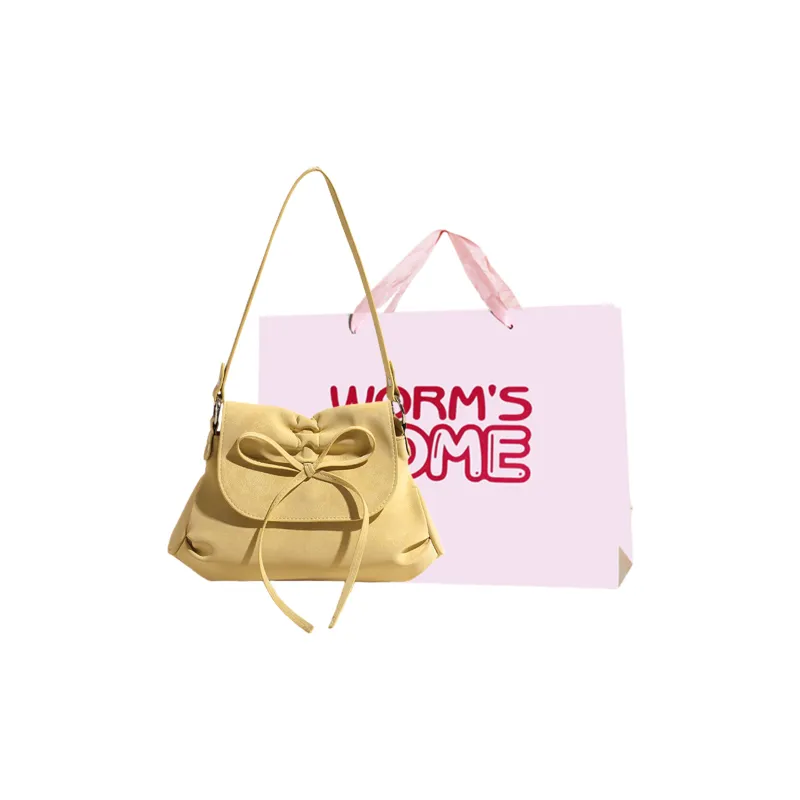 Worm's Home PU Crossbody Bag, Shoulder Bag Regular Women's Ecru/Light Gray/Black/Yellow-21
