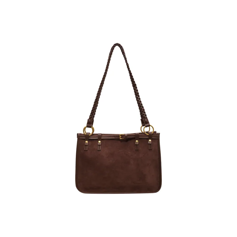 ROSEROOEN PU Velvet Blend Shoulder Bag Women's Black/Khaki/Coffee/Brown-8
