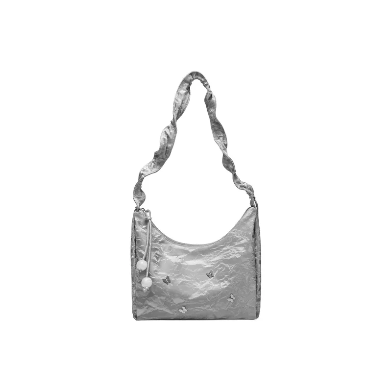 MEXICAN Polyurethane Shoulder Bag Women's Gray Blue/Light Pink/Silver Gray/Light Apricot-4
