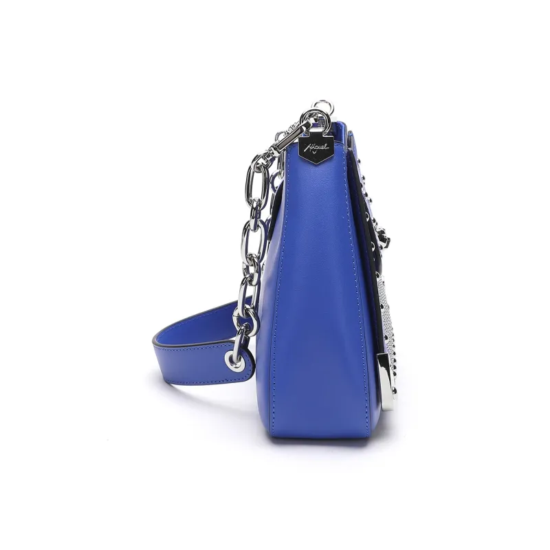 Miguel Vieira Cow Leather One Shoulder Handbag Regular Women's Black/Blue/Red-9