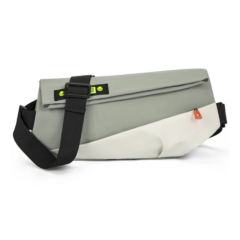 MOK Nylon Sling Bag Unisex Pure Black/Black/Green/Blue/Pink-6