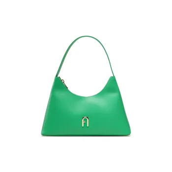 Furla Diamante Grain Leather Handbag, Shoulder Bag Women's Green