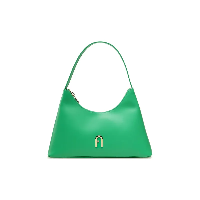 Furla Diamante Grain Leather Handbag, Shoulder Bag Women's Green-0