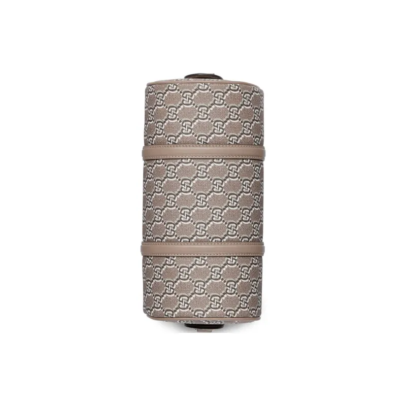 GUCCI Printed Leather Portable Crossbody Bag, Shoulder Bag Women's Taupe-4