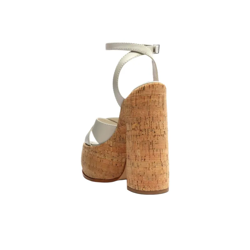 Schutz Pattie Strap Sandals 16.8cm Women's White-3