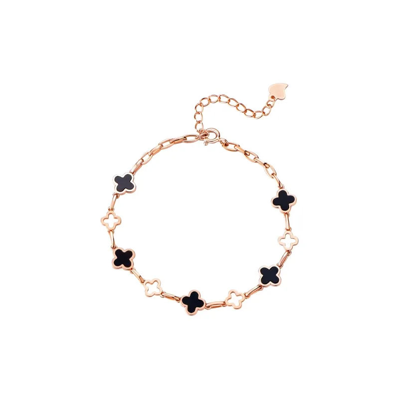 Trpopo Agate S925 Sterling Silver Bracelet Adjustable Rose Gold Women's-0