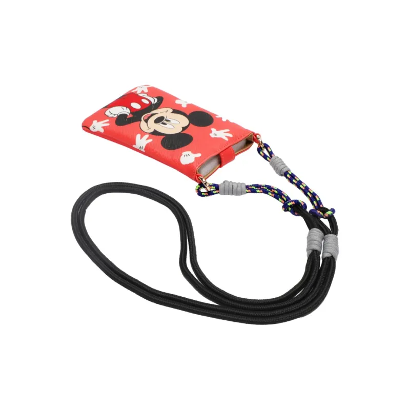 Disney Mickey Series PVC One Shoulder Cell Phone Pouch Regular Unisex Blue Black/Ecru/Red-1