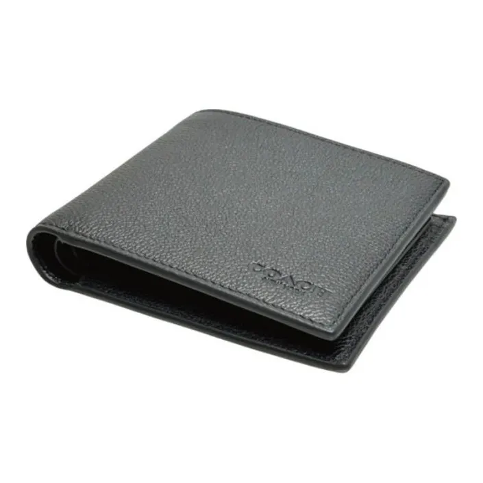 COACH 3 IN 1 Wallet Smooth Calf Leather Wallet Mini Men's Black-2