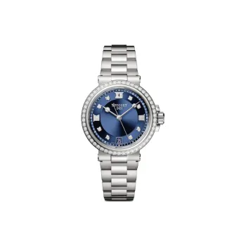 BREGUET MARINE Automatic Mechanical Movement Unisex Watch 33.8mm Blue Dial Steel Case Steel Strap