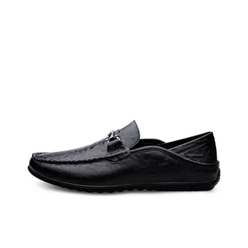 King Jinmai Gommino Loafers Men Black/Dark Brown