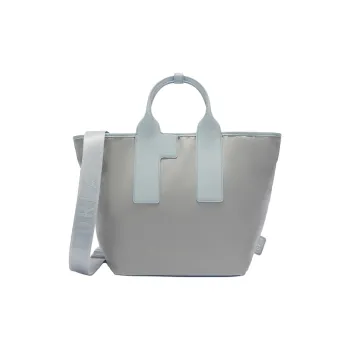 Furla Recycled Nylon Fabric Tote Bag, Shopping Bag, Shoulder Bag, Crossbody Bag, Handbag Large Size Women's Gray