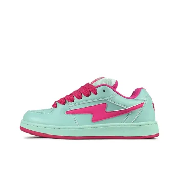 LuzaoT SUPER DRAG Puffy Shoes Anti Slip Wear Resistant Low Top Skateboard Shoes Women's Blue Pink