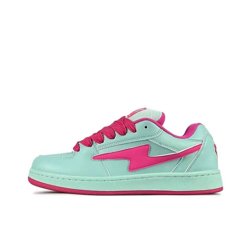 LuzaoT SUPER DRAG Puffy Shoes Anti Slip Wear Resistant Low Top Skateboard Shoes Women's Blue Pink-0