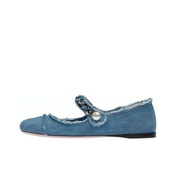 MIU MIU Casual Single Shoes Women's Denim Blue