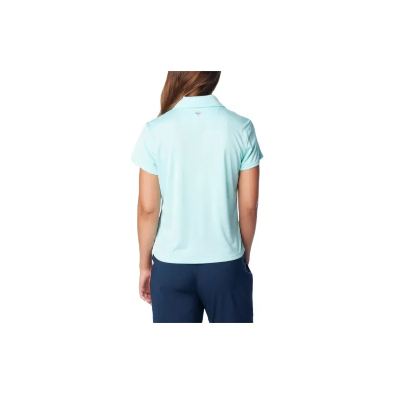 Columbia PFG Tidal Tee™ Short Sleeve Polo Shirt Women's Light Blue-1