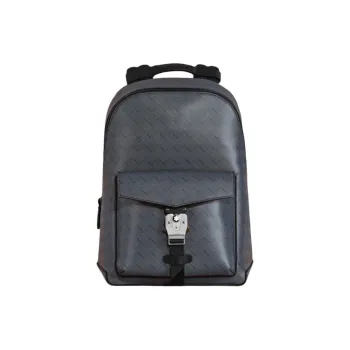MONTBLANC Carbon Fiber Patterned Print Cow Leather Backpack Men's Lavender Gray