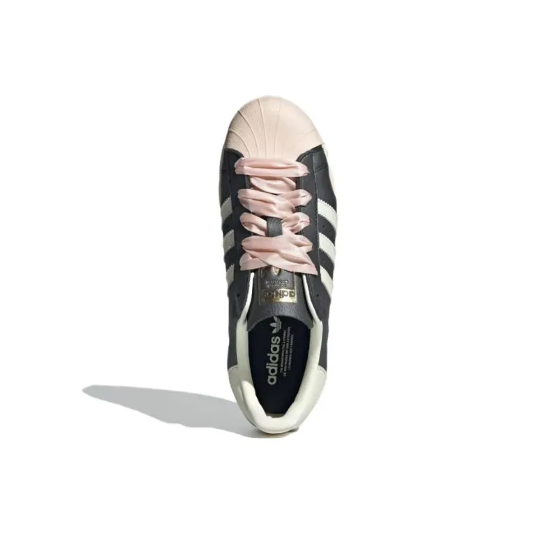 Adidas Superstar 82 'Black Pink Ribbon Laces' Women's-3
