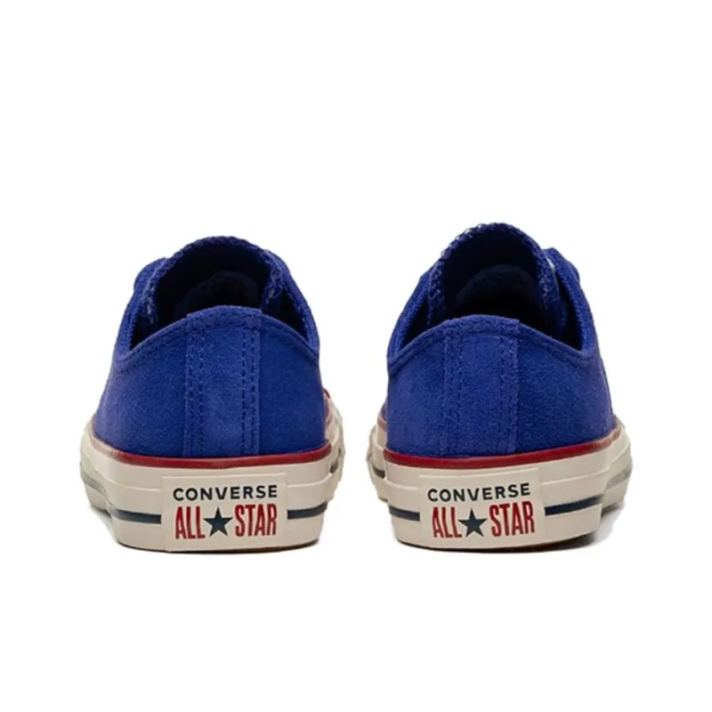Converse Anti Slip Wear Resistant Low Top Canvas Shoes Unisex Blue-4