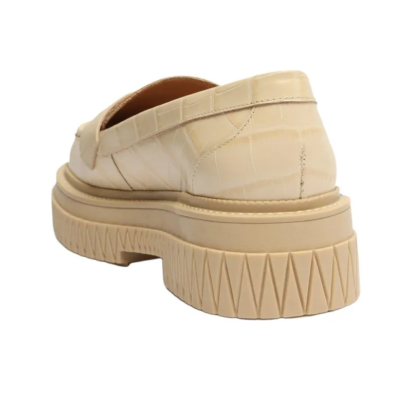 Schutz Viola Loafers 5cm Women's Beige-3