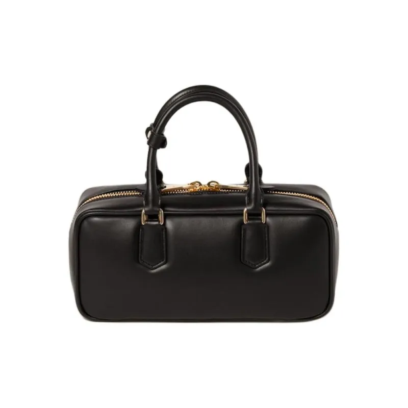 MIU MIU Arcadie Series Calfskin Bowling Bag, Shoulder Bag, Crossbody Bag, Handbag Tubas Women's Black-2
